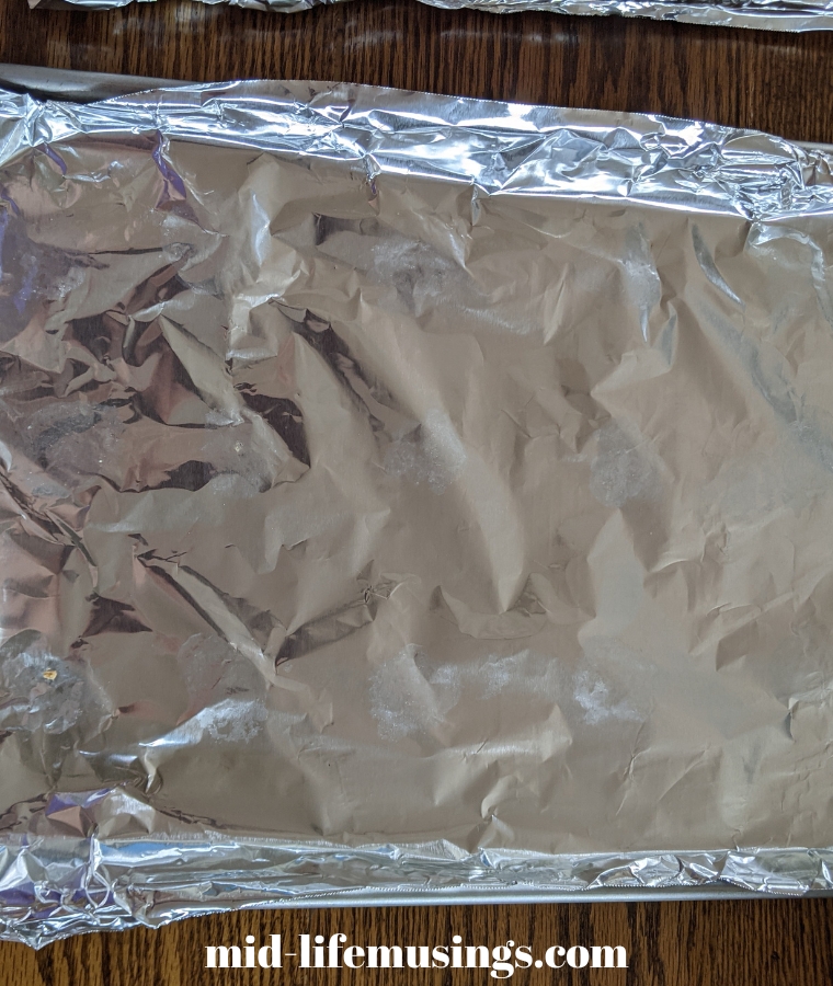 A foil-lined cookie sheet.